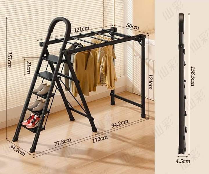 Folding Ladder Clothes Drying Rack (Category: Looking For) located in Manila. Submitted by redonlineshop (Listing ID 1334896243, Image 2). Description: 2-in-1 Folding Ladder Clothes Drying Rack ₱2200 ON HAND BRAND NEW Mode of Payment: Gcash,COD Same day delivery + Delivery Fee.