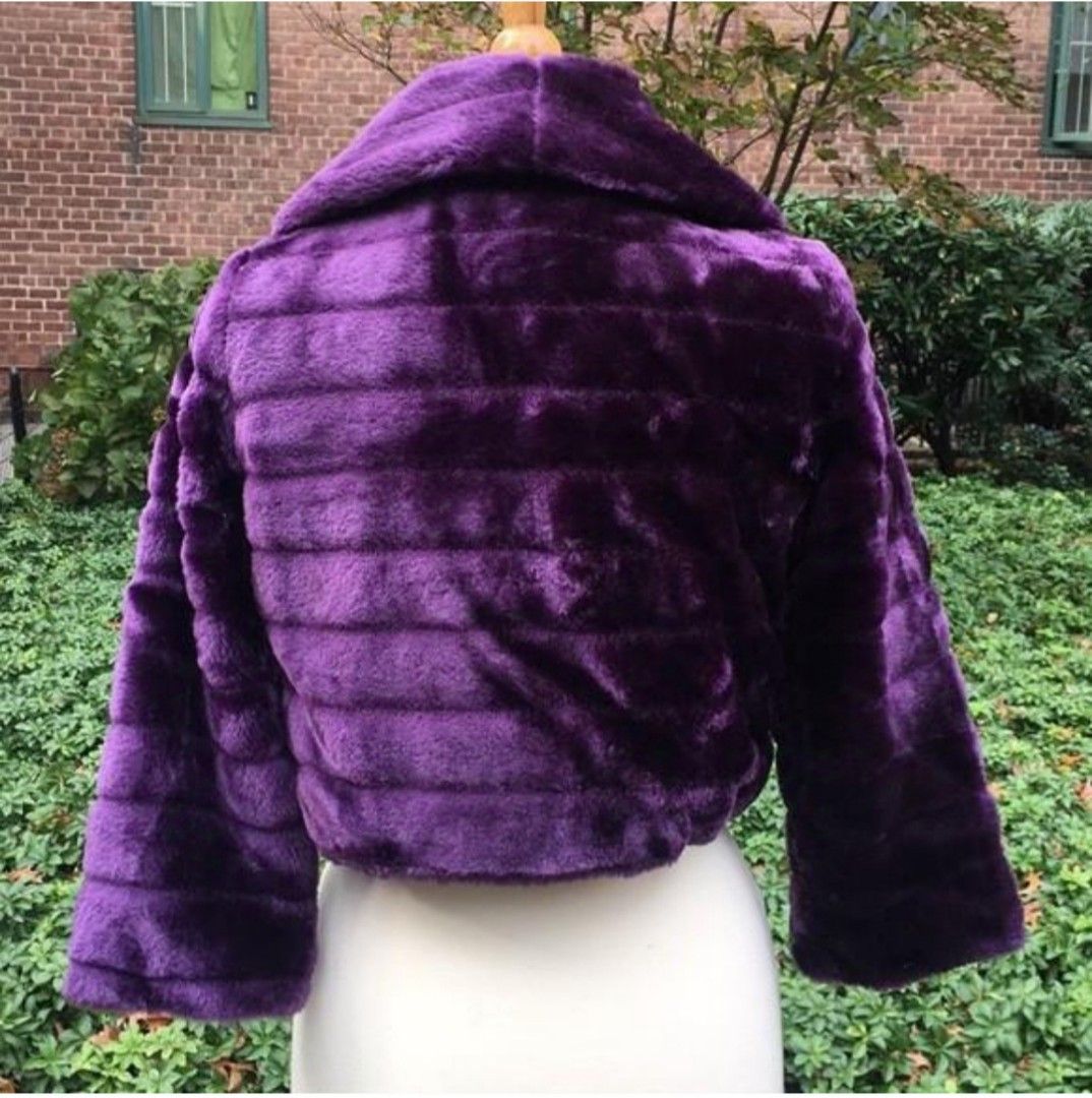 Forever 21 purple fur jacket hot sale