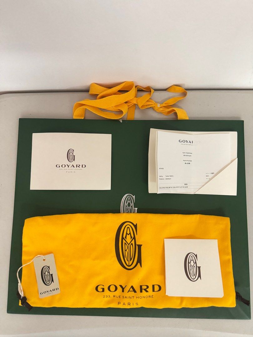 Goyard Petit Flot Bucket Bag (Category: Luxury Bags & Wallets) located in Cainta. Submitted by habiier (Listing ID 1334766828, Image 3). Description: Goyard Petit Flot Bucket Bag • Color: Yellow • Condition: Store-fresh • Inclusions: Complete papers, Dust bag, Paper bag.