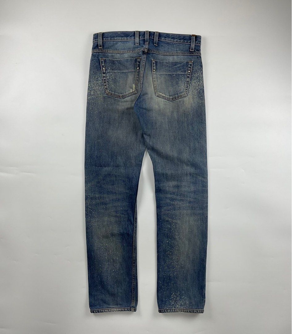 Gucci Paint Splatter Skinny Denim Men s Fashion Bottoms Jeans on Carousell