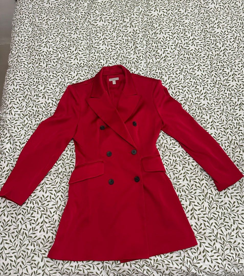 H&M Red Dress Suit (Category: Coats, Jackets and Outerwear) located in San Miguel. Submitted by dyesamari (Listing ID 1334736926, Image 1). Description: Used once for company event Also fits to Med In mint condition Original Price is 2.5k.