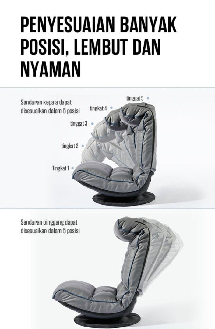 Kursi Gaming Lantai GC300 Black, Perabotan Rumah di Carousell