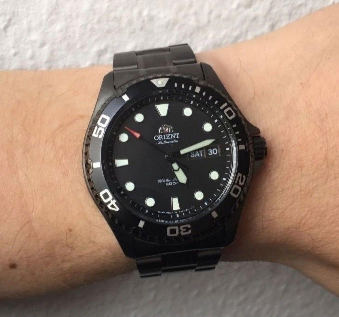 Lowest Price Orient Ray Raven Men s Automatic 200M Black Dial Black IP Stainless Steel Watch Birthday gift birthday FAA02003B FAA02003B9 BRAND NEW IN BOX WITH 1 YEAR WARRANTY Men s Fashion Watches Acc...