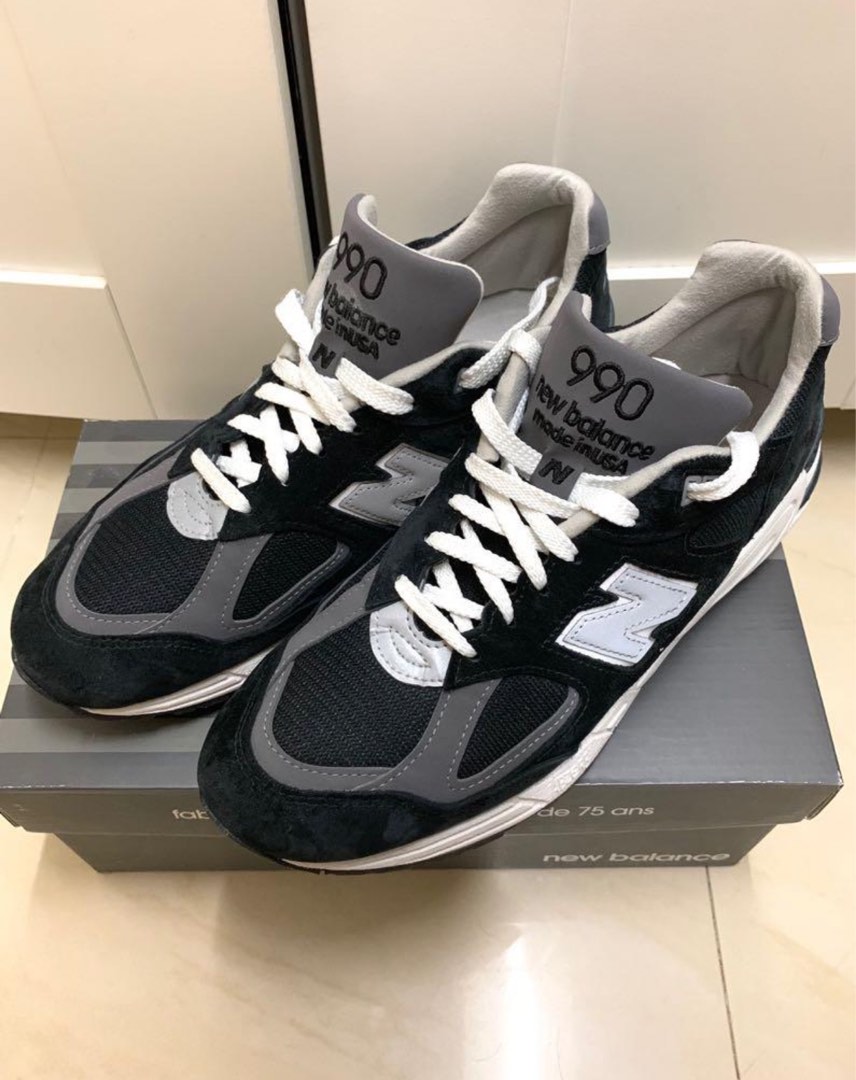 New Balance 990v2 M990BK2 (black/grey/pewter. US 12, Men's Fashion