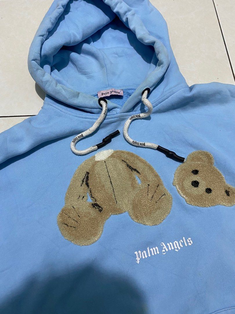 Zip Hoodie Palm Angels Hoodie Light Blue Logo Hoodie Baby Blue