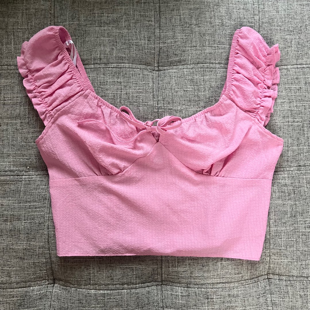 Daisy Textured Sleeves Top (Pink)