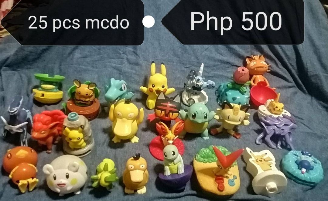 Pokemon for sale (Category: Character Goods) located in Los Banos. Submitted by princessbotique (Listing ID 1334852726, Image 2). Description: Pokemon for sale Preloved As is a) SOLD!!! Pikachu Ana Flying Baloon P800 b) 25 pcs Mcdo Set sale P700 c) SOLD!!! 21 pcs Set sale only P800 PM MY PAGE if interested FOR MORE DETAILS Please add shipping fee From Los Banos Laguna Meetups per arrangement MOP GCash first to pay basis NO COD NO CHECKOUT Pm if i