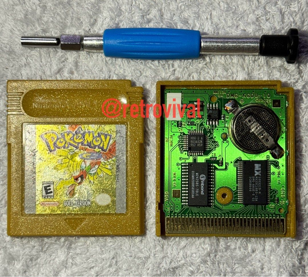 Pokemon Gold Version gameboy cartridge- USA version #12 (Category: Nintendo) located in Bacarra. Submitted by retrovival (Listing ID 1334899079, Image 3). Description: 🔖 Pokemon Gold Version gameboy cartridge- USA version #12 ✅ Pokemon Gold Version gameboy cartridge- USA version #12 ✅Replaced battery 🔋 ✅Clean label ✅Tested with existing Saved game data ✅comes with Free cartridge case and Repro Case ✅sold as is ✅Shipping Via LBC or JnT ✅MOP: GCa