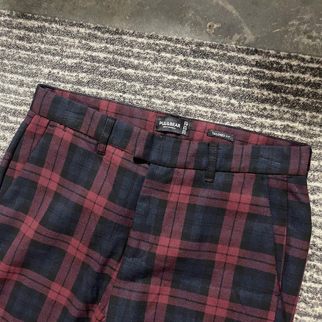 Pull&Bear Tartan Pants, Fesyen Wanita, Pakaian Wanita, Bawahan di