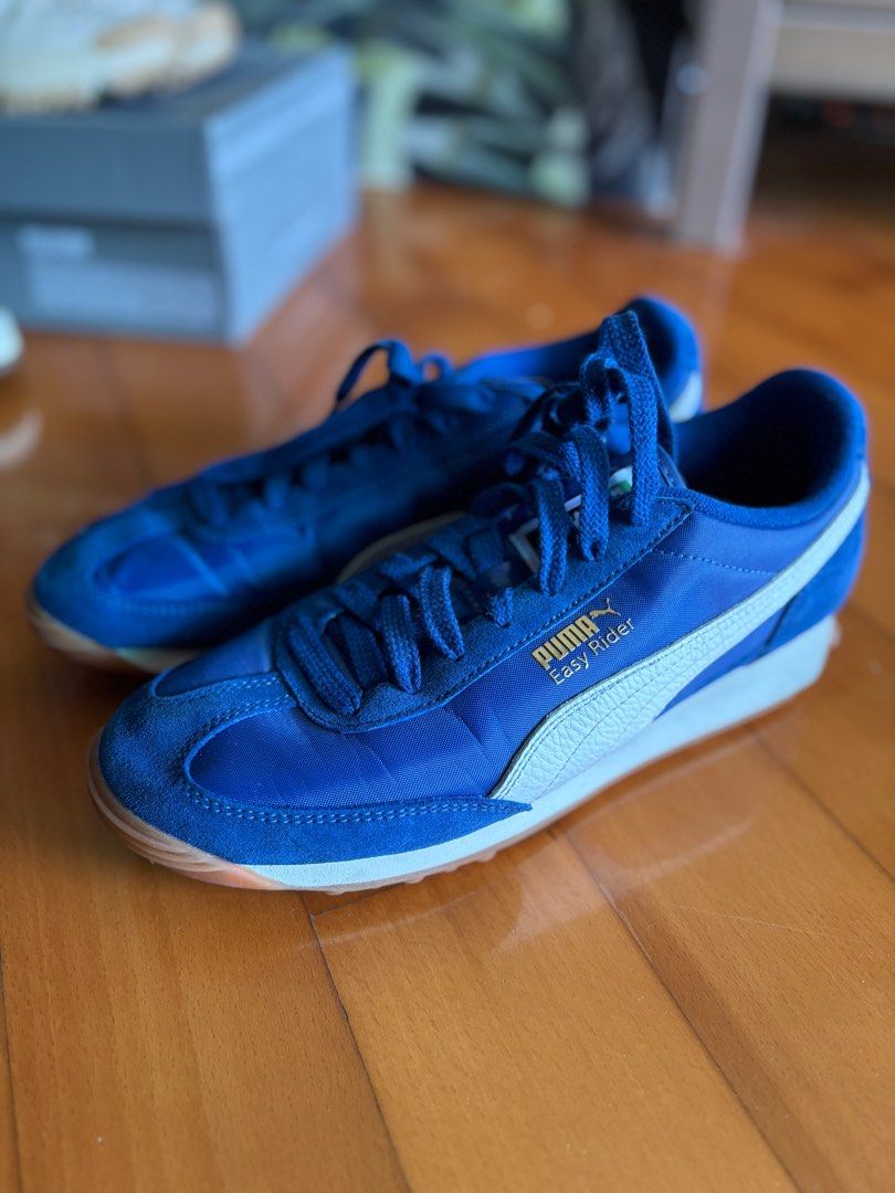 Blue suede puma sneakers store