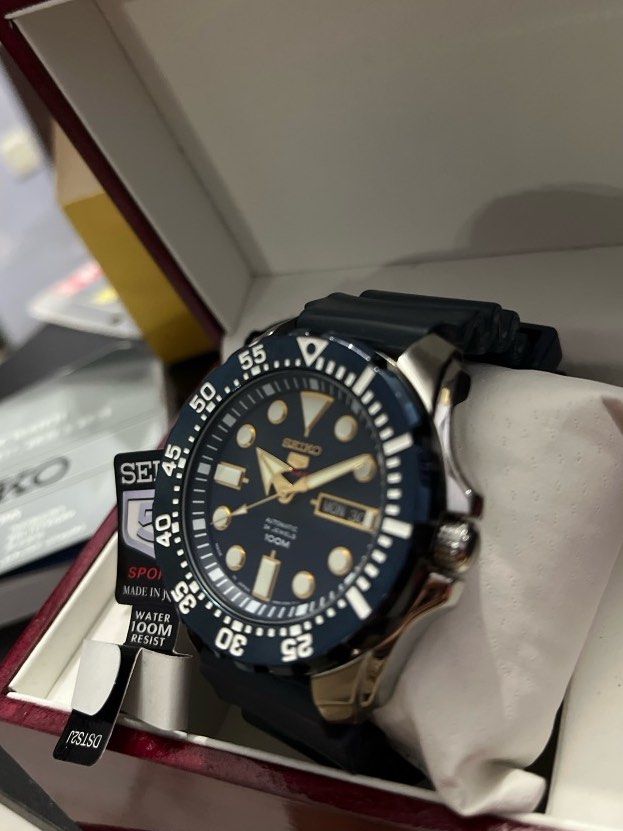 Seiko 5 sports Srp605j navy blue mens watch automatic