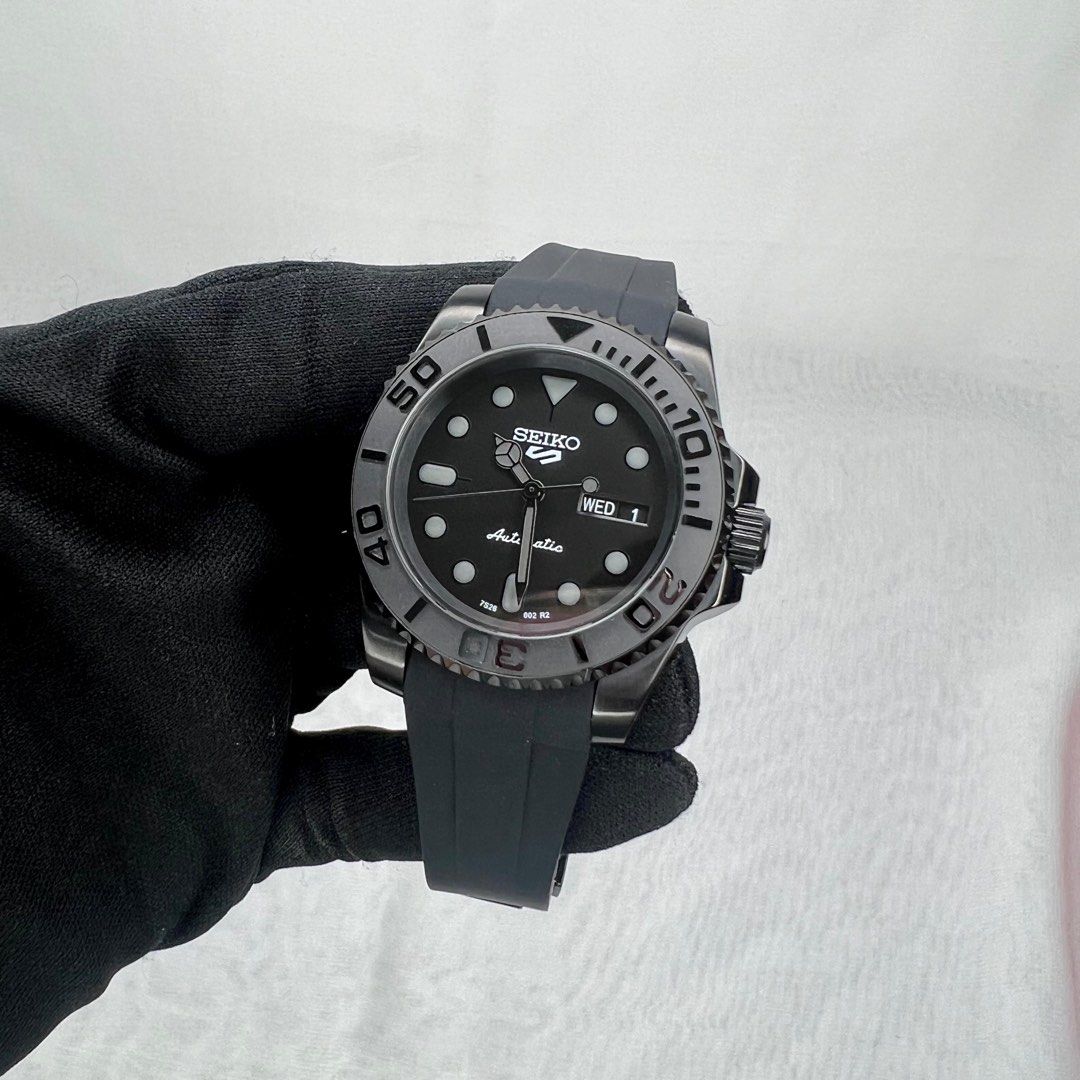 Seiko Mod Black Bezel The Black Brushed Pilot Bezel For SKX013 - Main Image