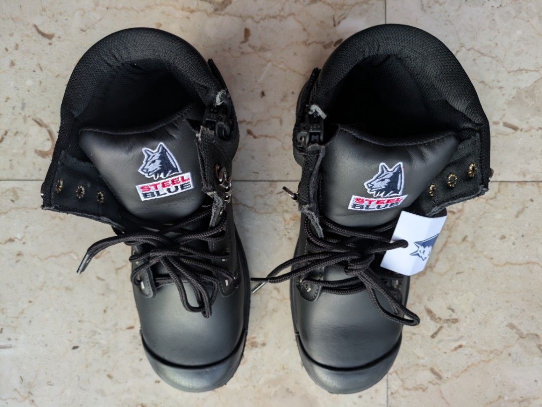 STEEL BLUE SAFETY SHOE ARGYLE ZIP 312152 BLACK Men s Fashion Footwear Boots on Carousell