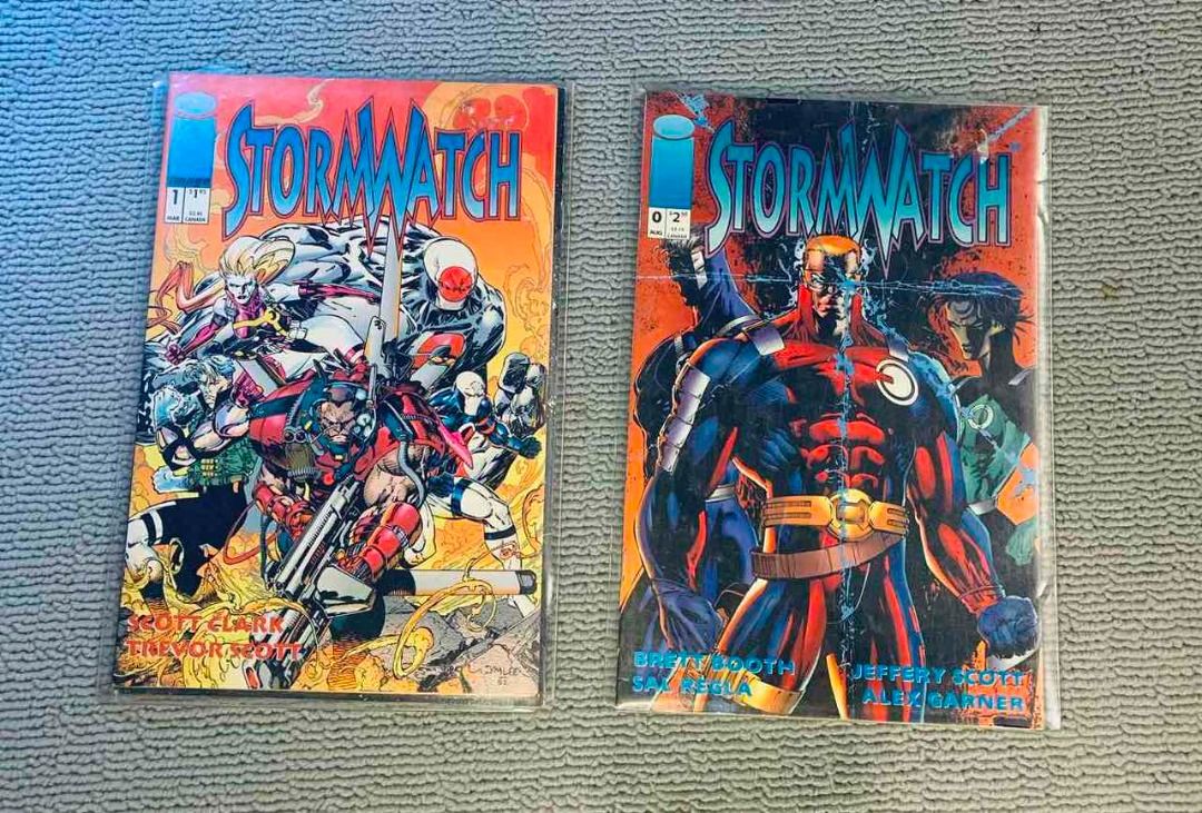 StormWatch DC Comics (Category: Comics & Manga) located in Pasig City. Submitted by askabel (Listing ID 1334825790, Image 1). Description: 1st Series 1993 Vol: 0 & 1 well kept, plastic sleeved since day 1. take both for 400 .