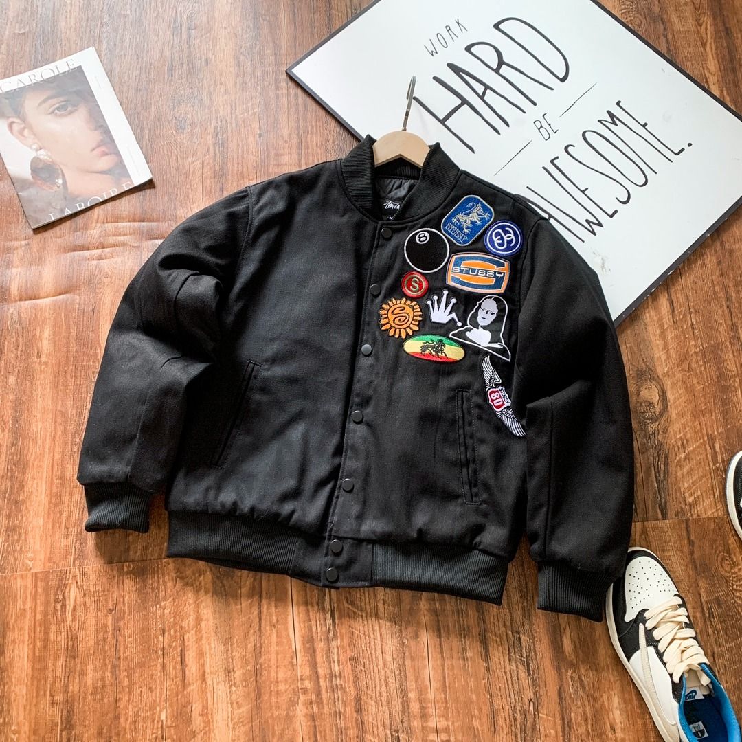 Stussy 22ss insignia plus cotton baseball jacket