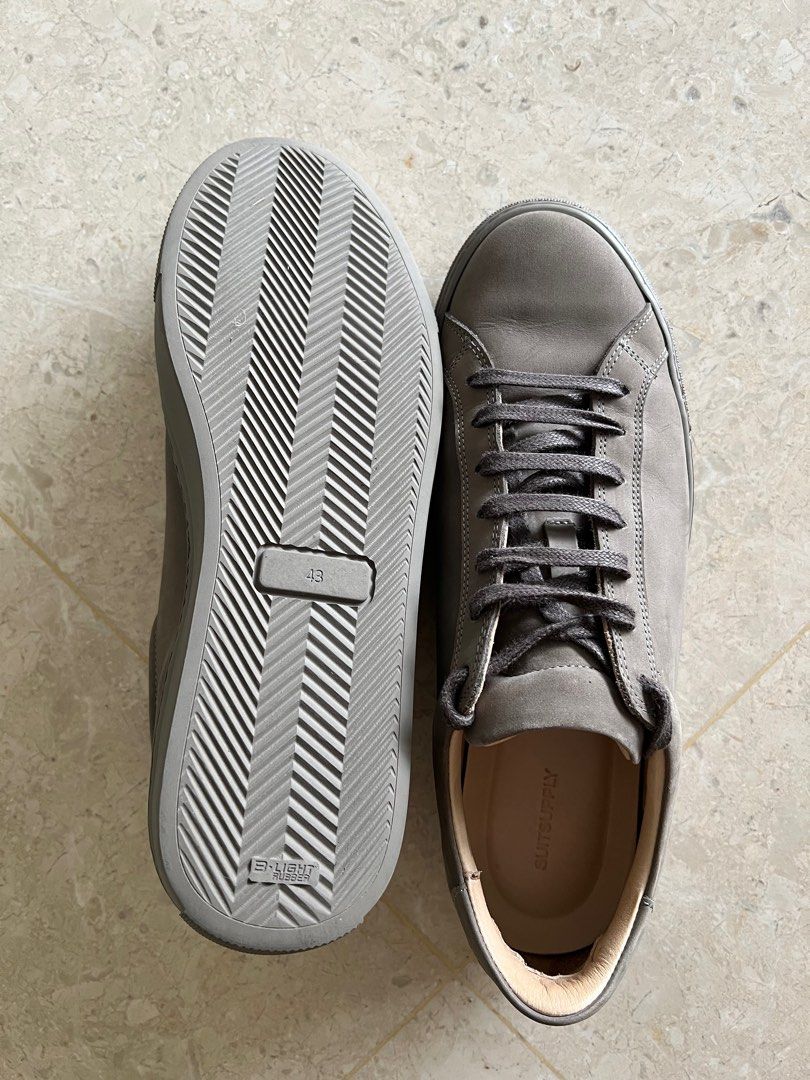 Suitsupply suede dark grey sneakers EU43 UK9 worn once or twice Men s Fashion Footwear Sneakers on Carousell