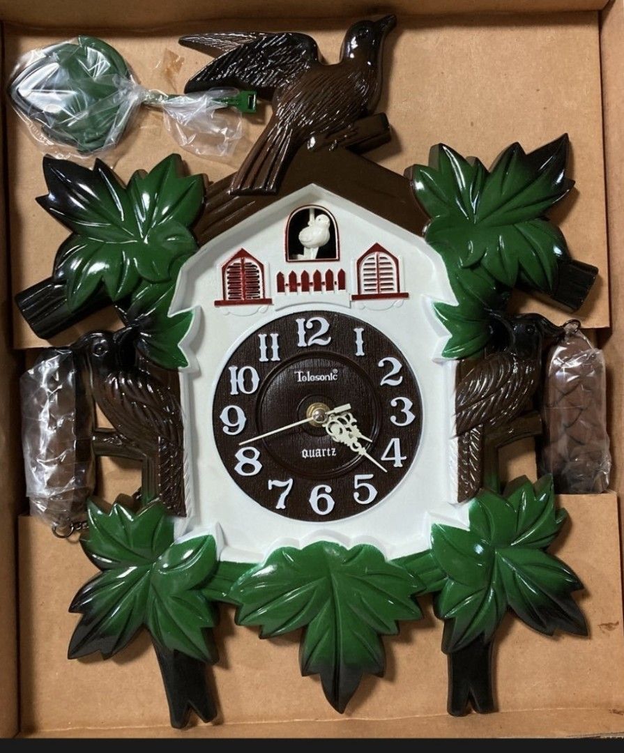 Telesonic Cuckoo Clock (Japan Rare Find) (Category: Clocks) located in Bulacan. Submitted by ourdailyfinds (Listing ID 1334729058, Image 2). Description: 🕰️ Telesonic Cuckoo Clock – Brand New 🕰️ Bring a touch of vintage elegance into your space with this authentic Telesonic Cuckoo Clock! Known for their precision and charm, Telesonic clocks blend functionality with timeless design. ✨ Features: Brand New and ready to enhance any room Classic cuc