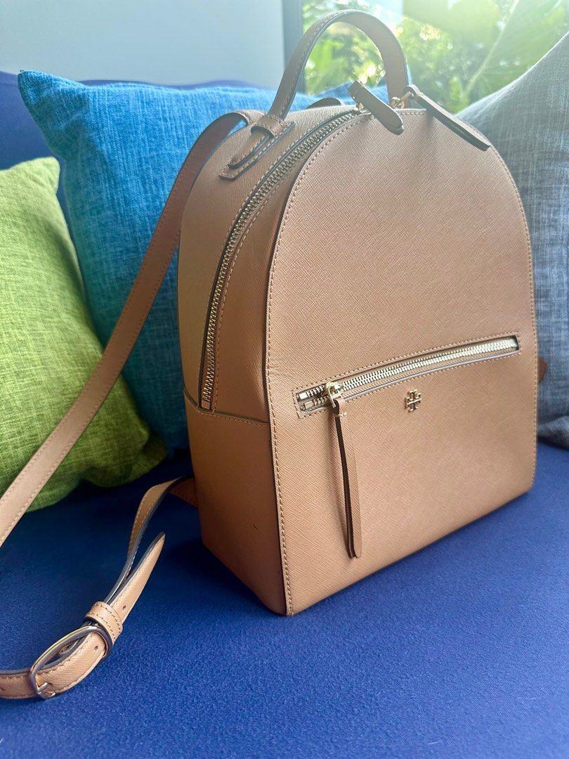 Tory Burch Emerson Leather Backpack (Category: Luxury Bags & Wallets) located in Makati City. Submitted by kobeskorner (Listing ID 1334761776, Image 2). Description: Preloved Tory Burch Emerson Leather Backpack Seldomly used No dust bag.