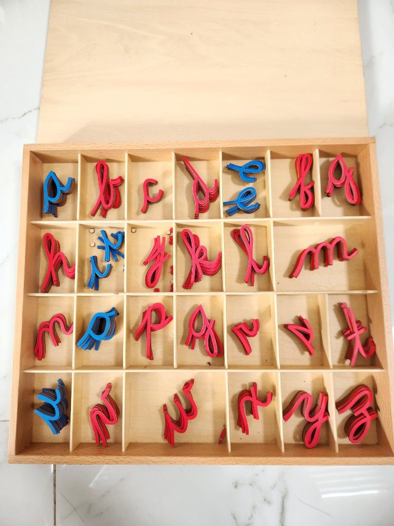 Treeyear Montessori Wooden Movable Cursive Alphabet, Babies & Kids ...