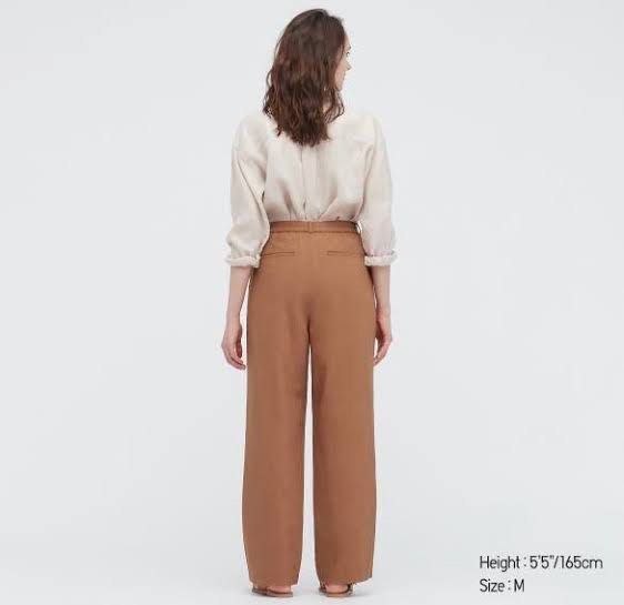 Uniqlo linen wide pants new arrivals