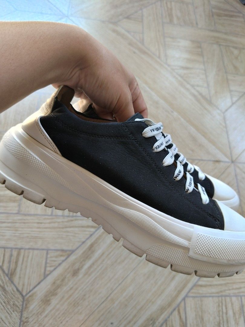 Vera Wang lace up sneakers platform wedge black x zara x nike