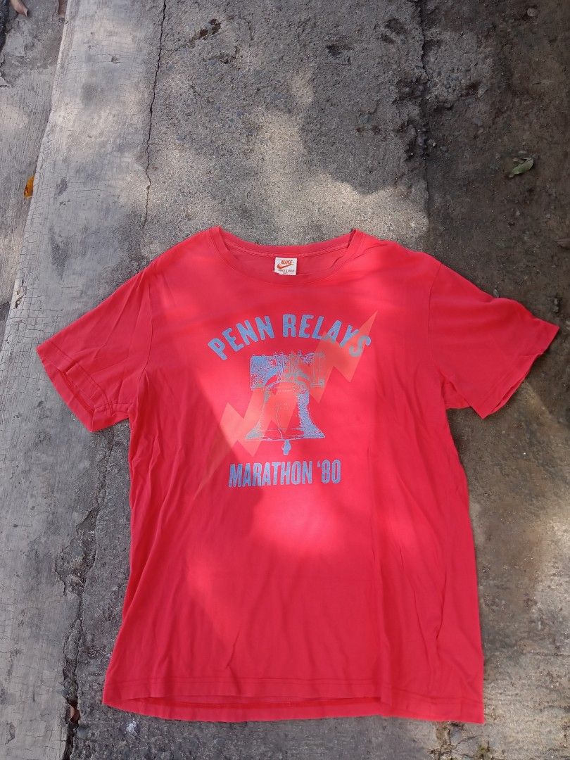 Y2K NIKE PENN RELAYS MARATHON 80 S RE PRINT T SHIRT Men s Fashion Tops Sets Tshirts Polo Shirts on Carousell