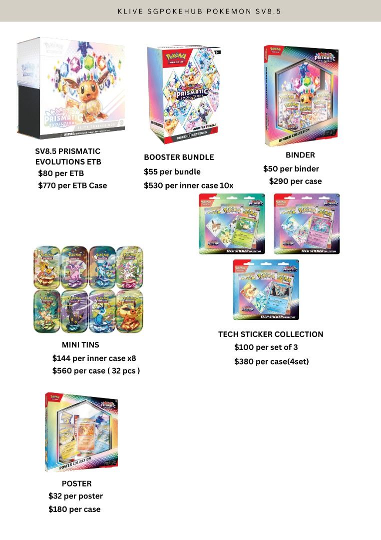 ⭐100 Allocation⭐Prismatic Evolutions Booster Bundle SV8.5 Scarlet Violet Terastal Festival
