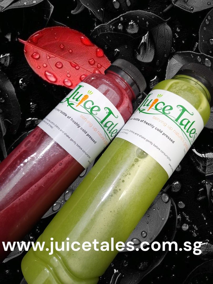 2 Days Basic juice program N2D (Category: Beverages) located in Singapore. Submitted by juice_tales (Listing ID 1335032805, Image 1). Description: Contains 55% vege and 45% fruits. DAY 1: 1) RED DETOX ~ Beetroot, Celery, carrot, Green Apple (144 calories) 2) SKIN DEEP BEAUTY~ Carrot, Apple, Tomato ( 184 calories) 3) GREEN CITY ~ Spinach, Orange, Lemon ( 146 calories) 4) GREEN ENERGY ~ Spinach, Celery, Green Apple, Pineapple ( 153 calories) 5) LEM