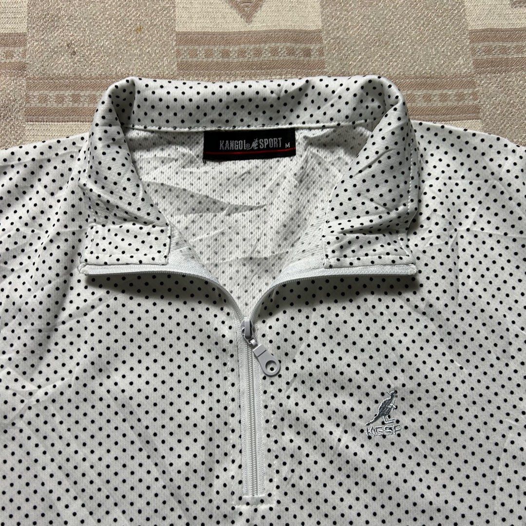 🔥 KANGOL Sports Dri-Fit Zip Polo Shirt AB2 (Category: Shirts) located in Tarlac. Submitted by wornagaingallery (Listing ID 1334996754, Image 1). Description: KANGOL Sports Dri-Fit Zip Polo Shirt Size Medium 18x23 inches Good condition Issue: marker inside see pic d naman halata sa labas.