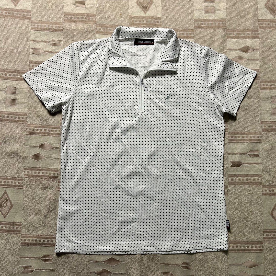 🔥 KANGOL Sports Dri-Fit Zip Polo Shirt AB2 (Category: Shirts) located in Tarlac. Submitted by wornagaingallery (Listing ID 1334996754, Image 2). Description: KANGOL Sports Dri-Fit Zip Polo Shirt Size Medium 18x23 inches Good condition Issue: marker inside see pic d naman halata sa labas.
