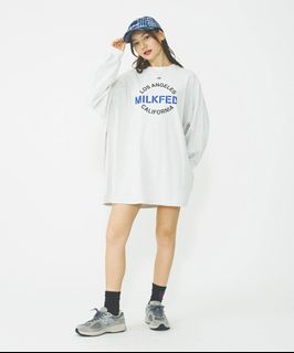 全新日本 MILKFED 淺灰色英文字棉質長鬆身衫 裙  TEE (官網同步) ON SALES$189 全場現貨64213439292419110