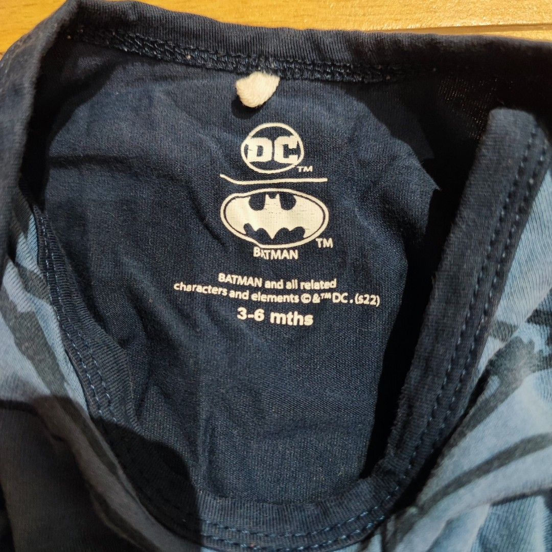 baby batman original dc 3-6 month jumper babies boy blue dark