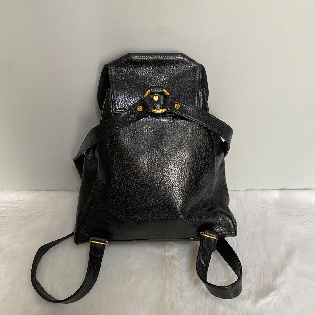 Vintage black leather backpack outlet
