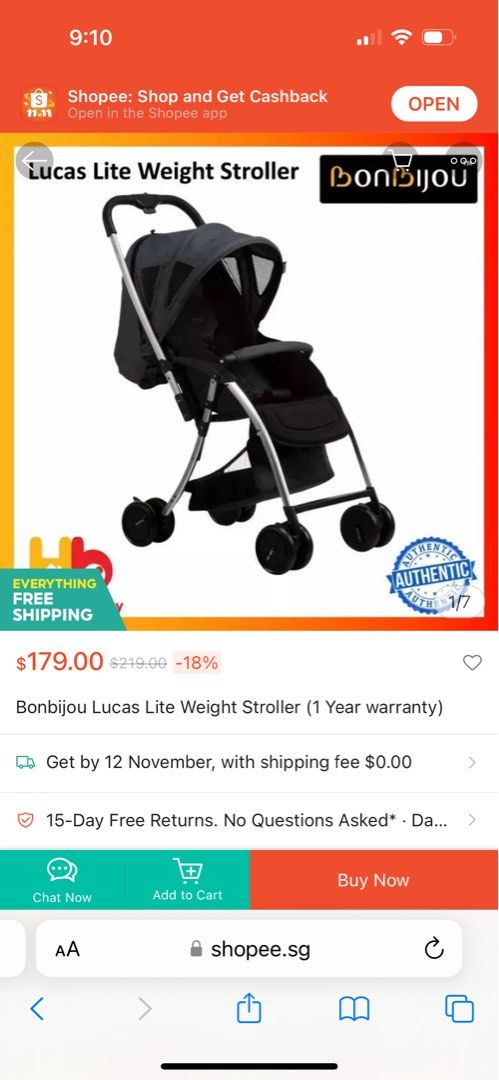Bonbijou Lucas Light Weight Stroller