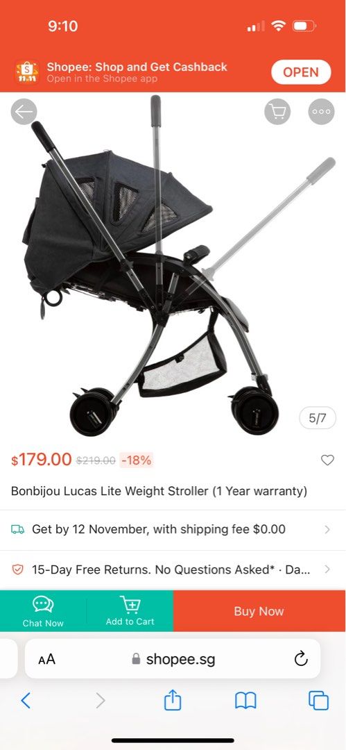 Bonbijou Lucas Light Weight Stroller
