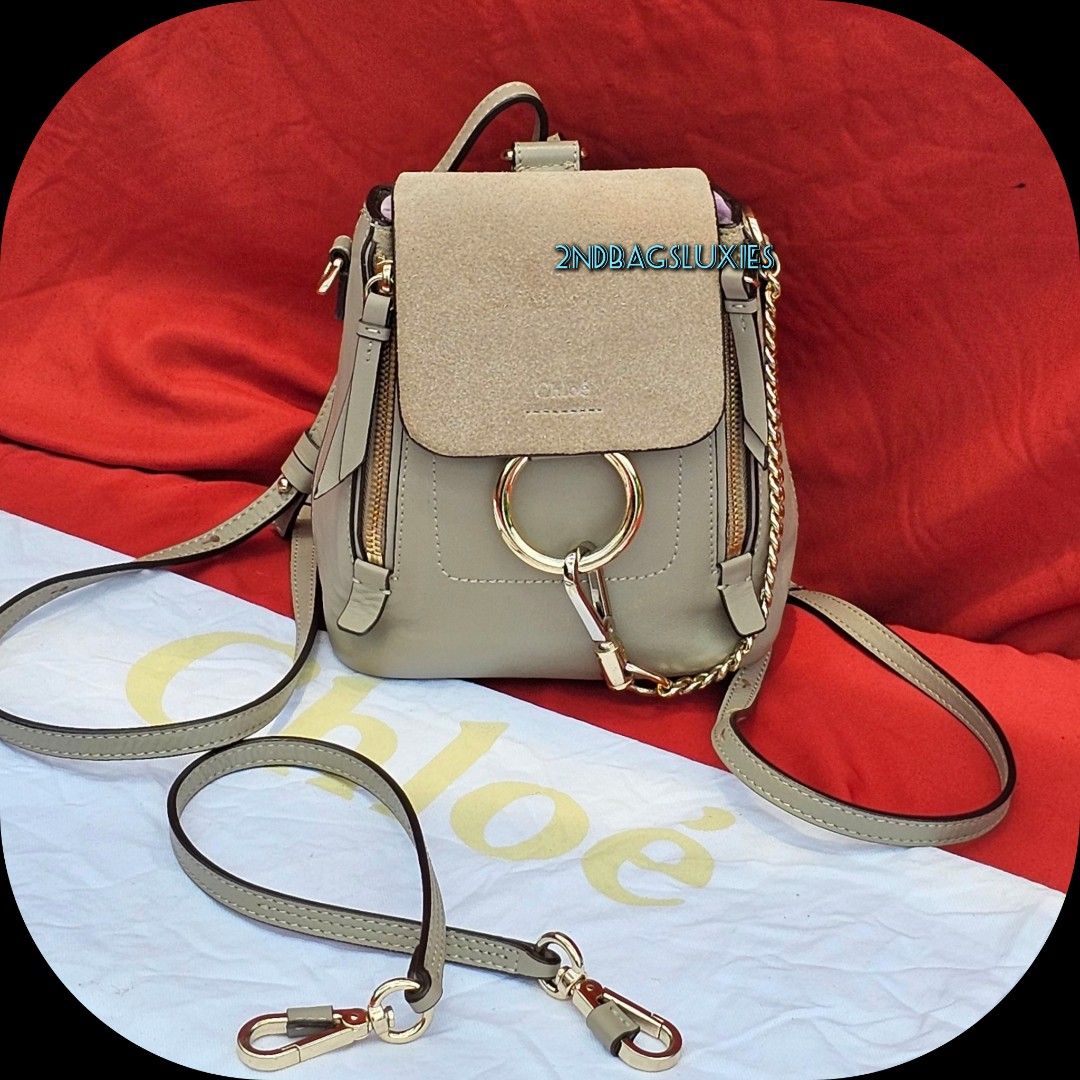Chloe Faye Motty Gray Mini Backpack Bag Luxury Bags Wallets on Carousell