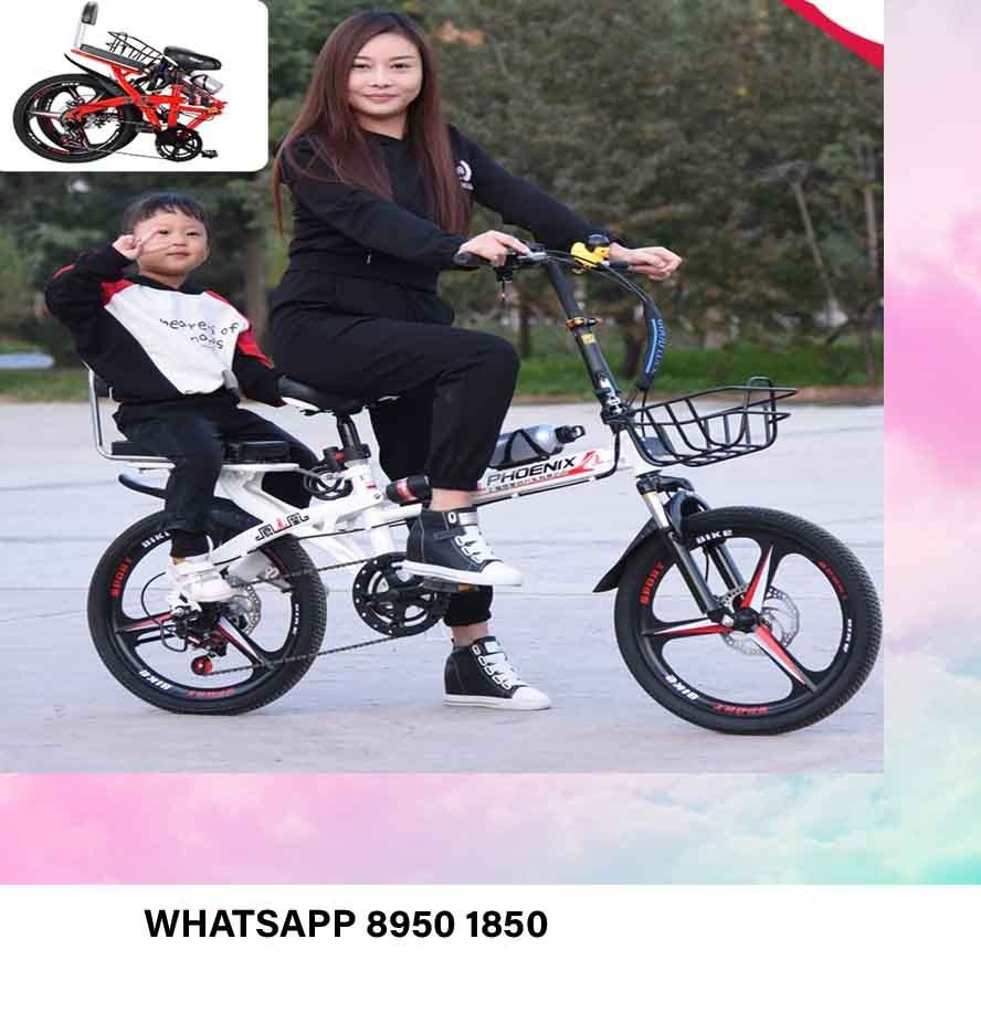 Foldable bike with child seat clearance