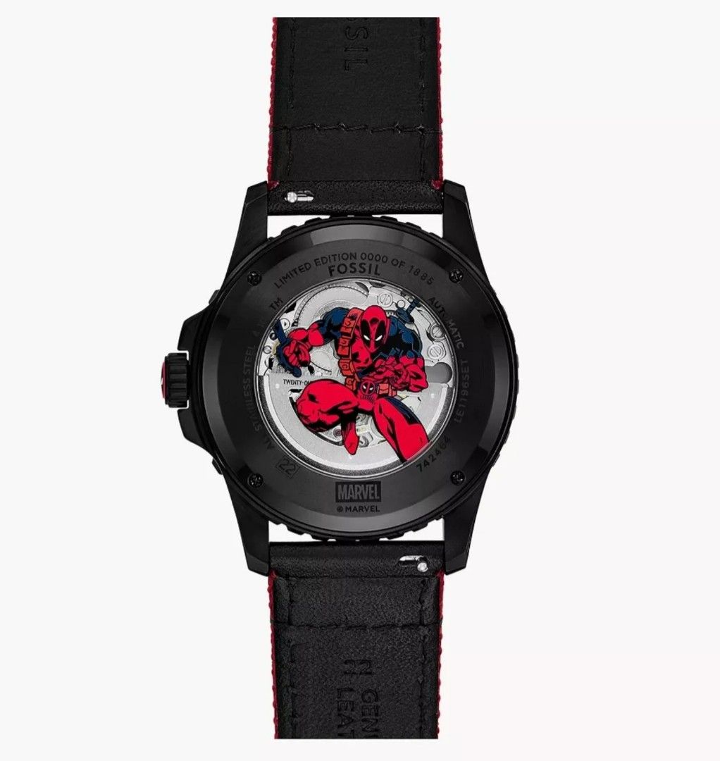 Fossil X Marvel Limited Edition Deadpool Automatic Watch LE1196SET Men s Fashion Watches Accessories Watches on Carousell