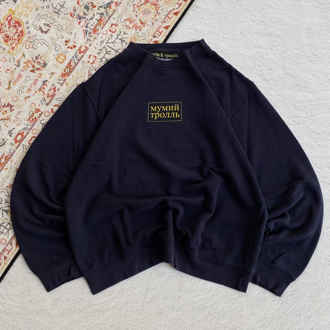 Gosha Rubchinskiy x Mumiy Troll Sweatshirt Fesyen Pria Pakaian Atasan di Carousell