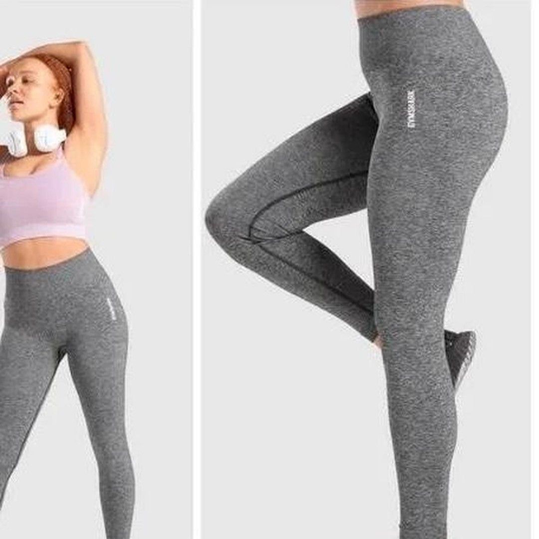 Gymshark Black Gray Marl ADAPT Seamless Leggings Pants