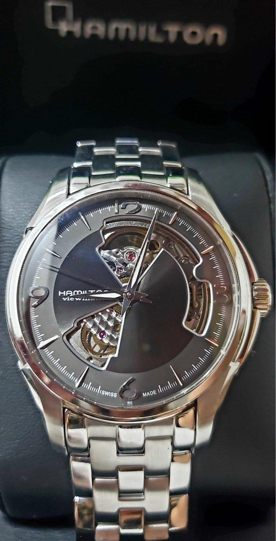 HAMILTON JAZZMASTER OPENHEART (Category: Men's Watches) located in Manila. Submitted by annafinds (Listing ID 1335010538, Image 3). Description: 💖₱49,999 HAMILTON JAZZMASTER OPENHEART H325651/automatic swiss made sapphire crystal glass 50meter water resistant 72.5 psi 41mm case diameter 19cm wrist size complete set.