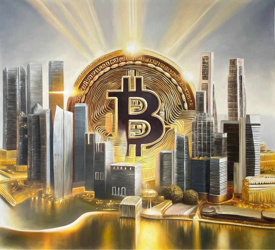 Handpainted Customised Oil Painting Commissioned Canvas Wall Art Bitcoin,  Hobbies & Toys, Art & Prints on Carousell