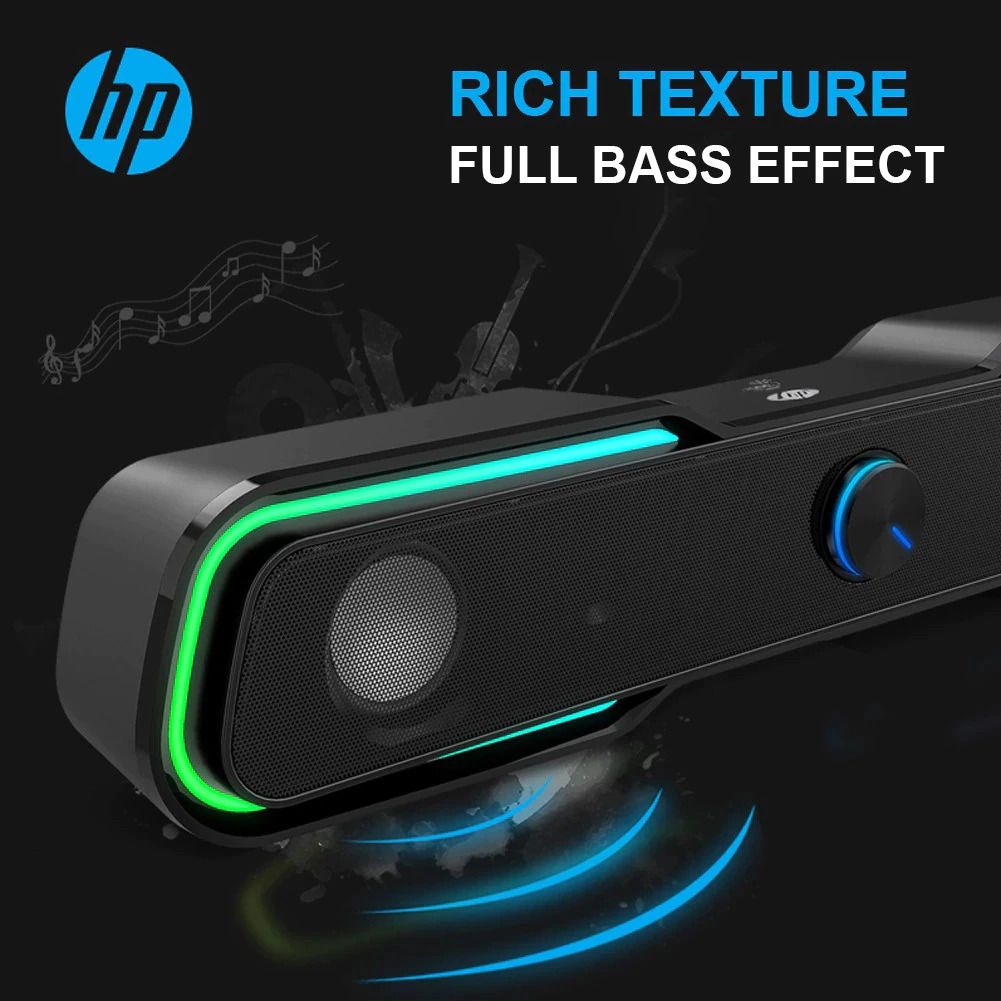 HP DHE-6002 dhe6002 Wired SoundBar LED Light Subwoofer Audio AUX