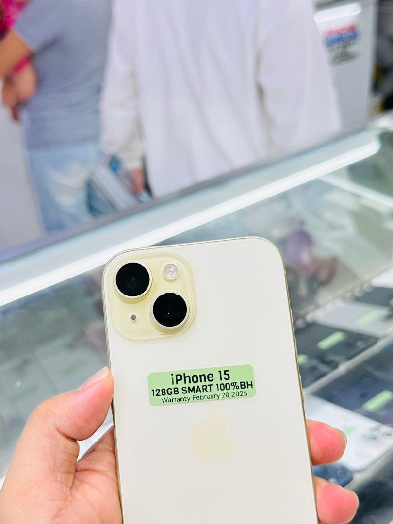 iPhone 15 128GB 100BH SMARTLOCKED 100%smooth No issues (Category: iPhone 15 Series) located in San Juan City. Submitted by saabangadgetshop (Listing ID 1335052271, Image 2). Description: Onhand | Pre-owned iPhone 15 128GB SMARTLOCKED NTC APPROVED Battery Health 100% NO HIDDEN ISSUES NO HISTORY OF REPAIR 100%Smooth TEST TO SAWA RESET ALL YOU WANT TEST ALL YOU WANT NOT REFURBISHED AUTHENTIC PHONE ALL WORKING (FREE 3UTOOLS) iPhones iPads only 🆓Free