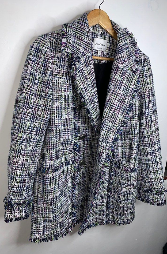 Juicy Couture Long Tweed Jacket Women s Fashion Coats Jackets and Outerwear on Carousell