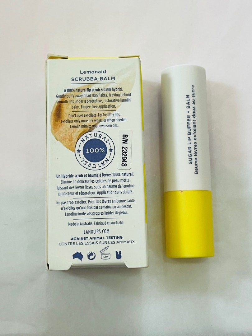 Lanolips Lemonaid Scrubba Balm (Category: Makeup) located in San Juan City. Submitted by cashfrancefashioncosmetics_ph (Listing ID 1334908879, Image 2). Description: ‼️Lanolips Lemonaid Scrubba Balm 3.3g 📌1099.