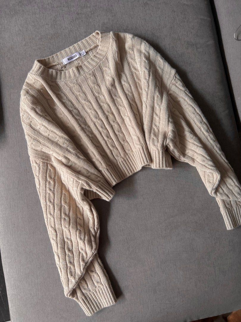 Missguided cable knit jumper top