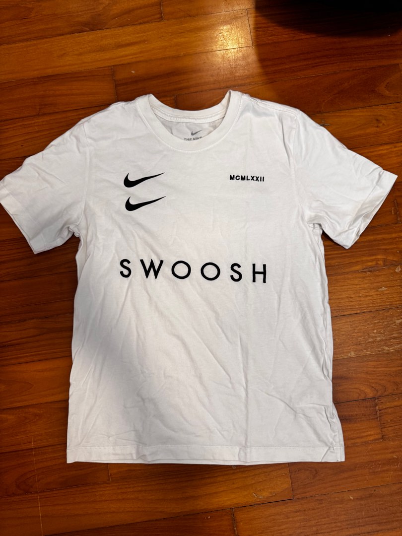 nike double swoosh t shirt white