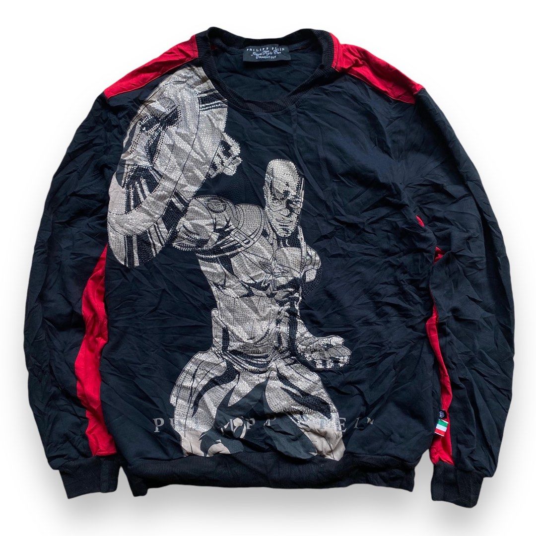 Philipp Plein captain america edition sweatshirt authentic original Fesyen Pria Pakaian Baju Luaran di Carousell