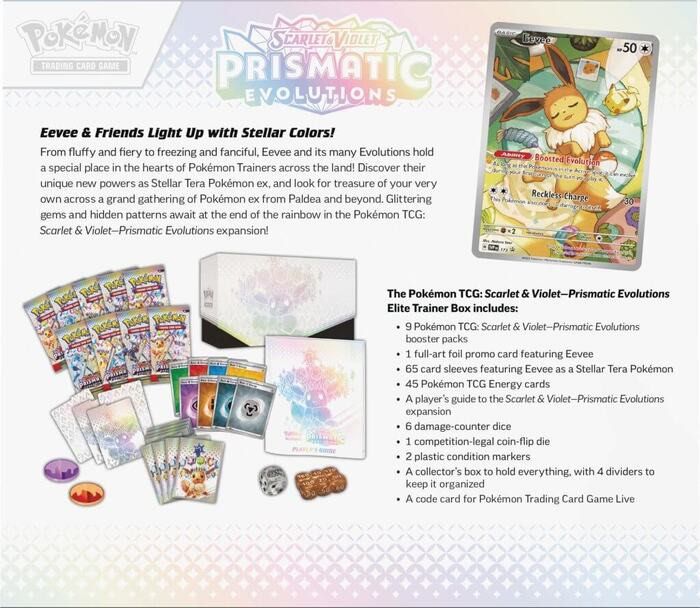 Pokemon TCG SV8.5 Prismatic Evolutions ETB preorder, Hobbies & Toys, Toys & Games on Carousell Pokemon TCG SV8.5 Prismatic Evolutions ETB preorder, Hobbies & Toys, Toys & Games on Carousell